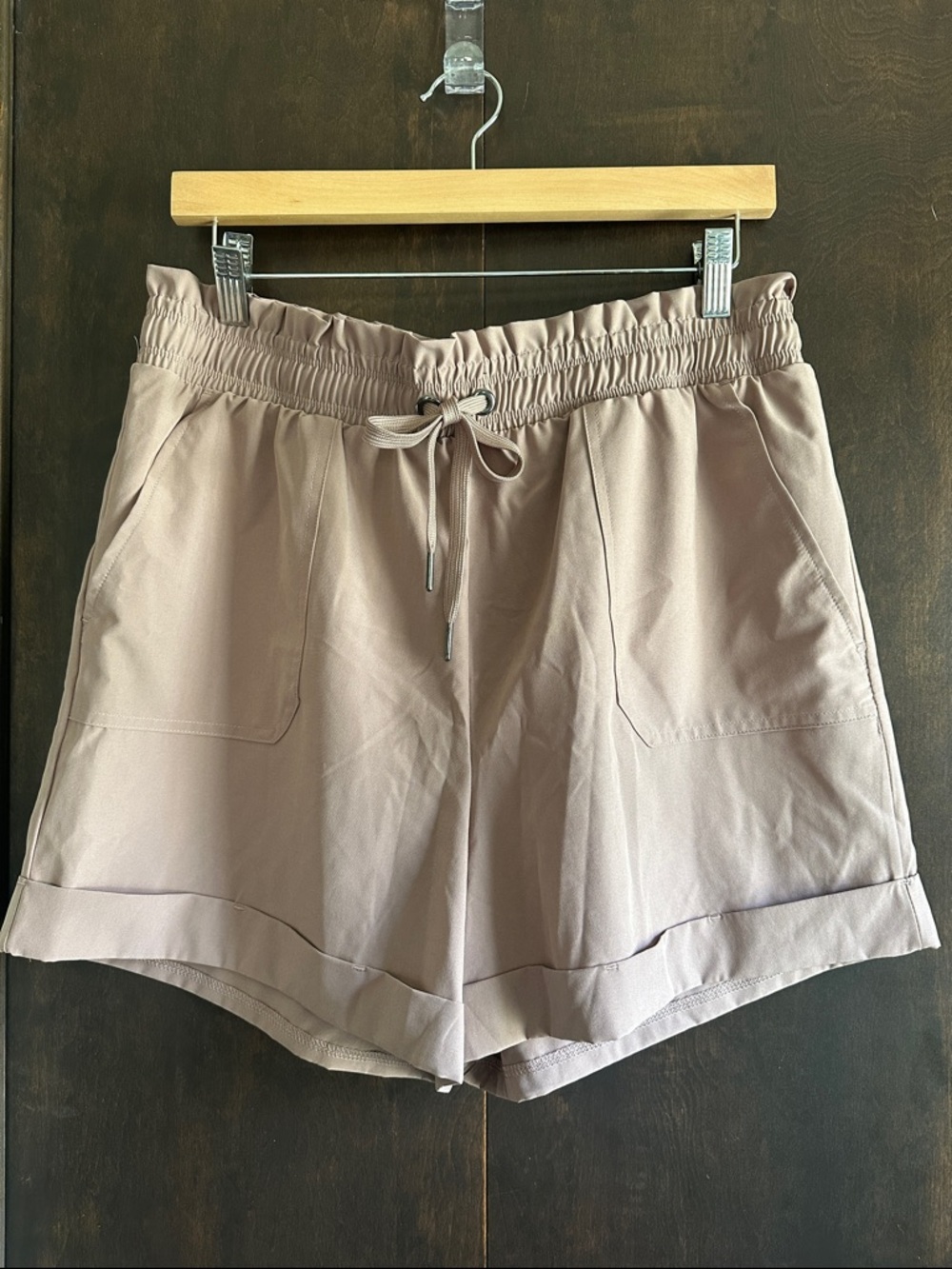 Danskin Mauve Elastic Waist Drawstring Athletic Shorts
